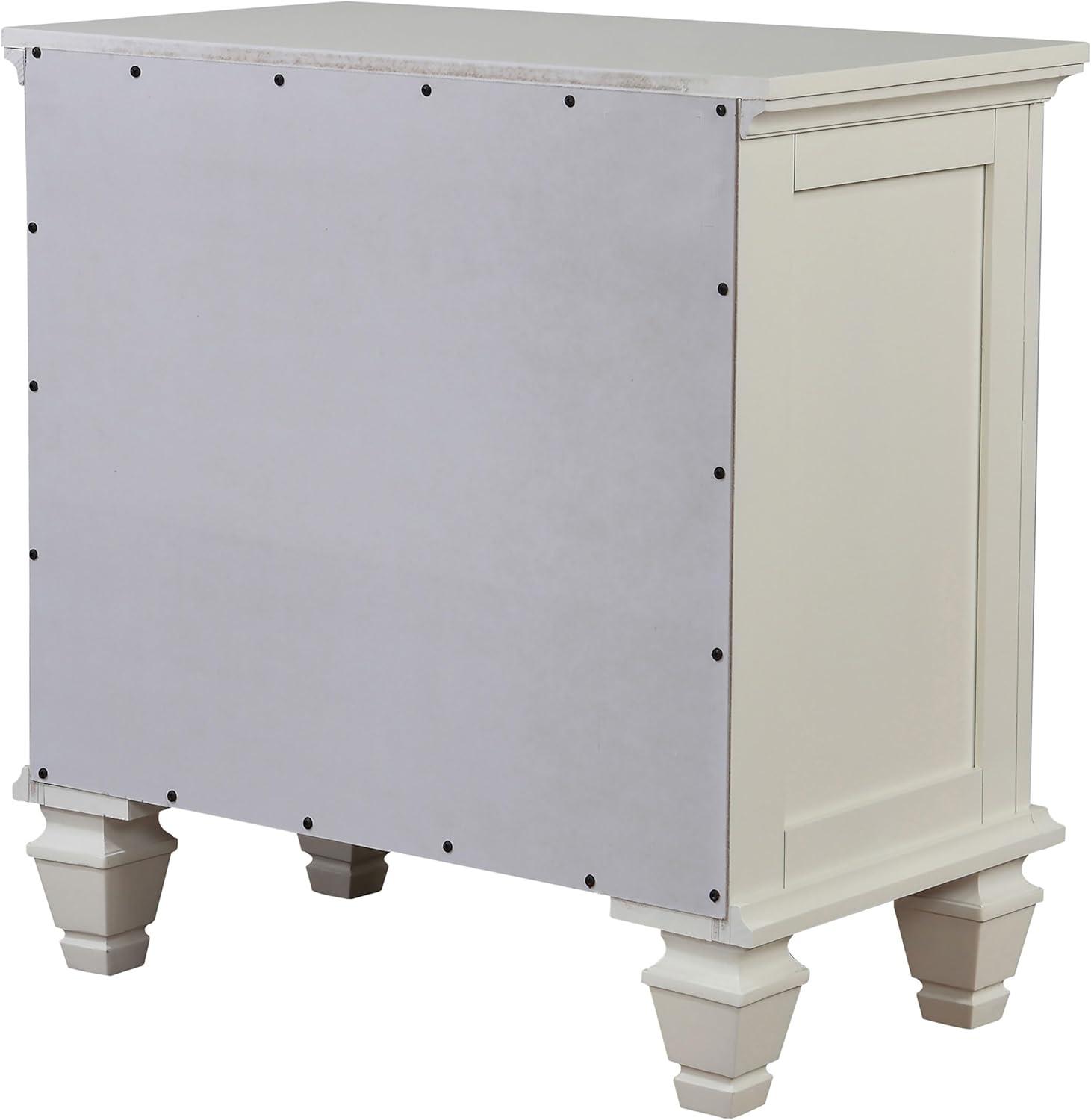 Coaster Sandy Beach Coastal 3-Drawer Wood Nightstand in White