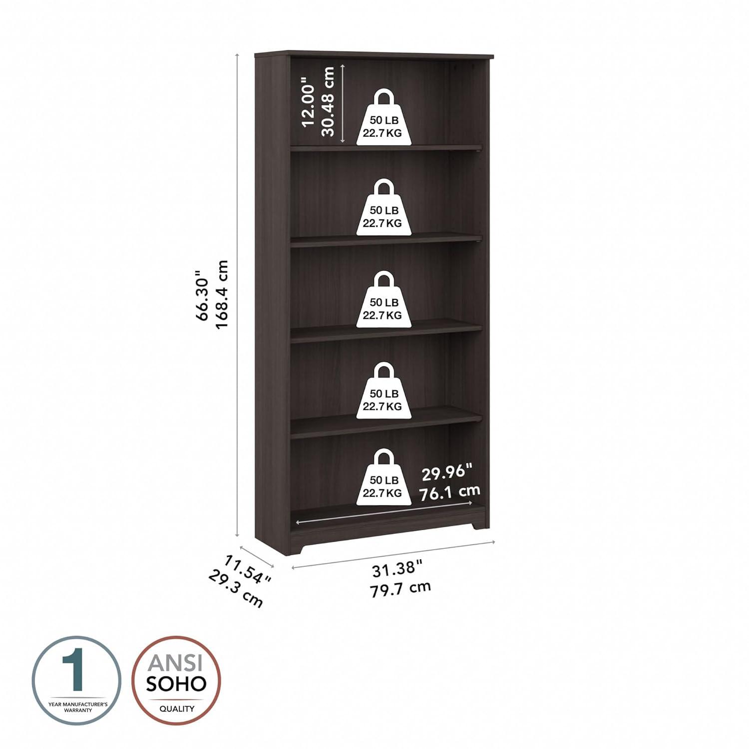 Latitude Run® Shelonda 5 Shelf 66" Standard Bookcase