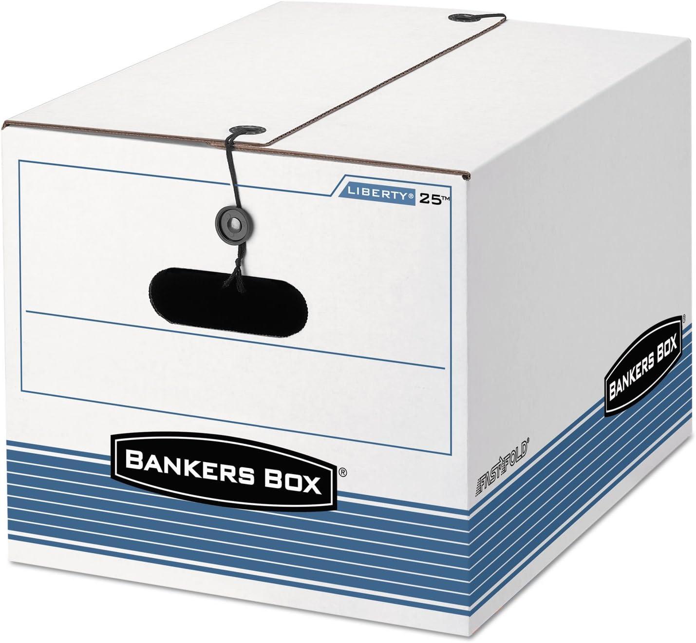 White and Blue Medium-Duty Corrugated Paper Storage Box