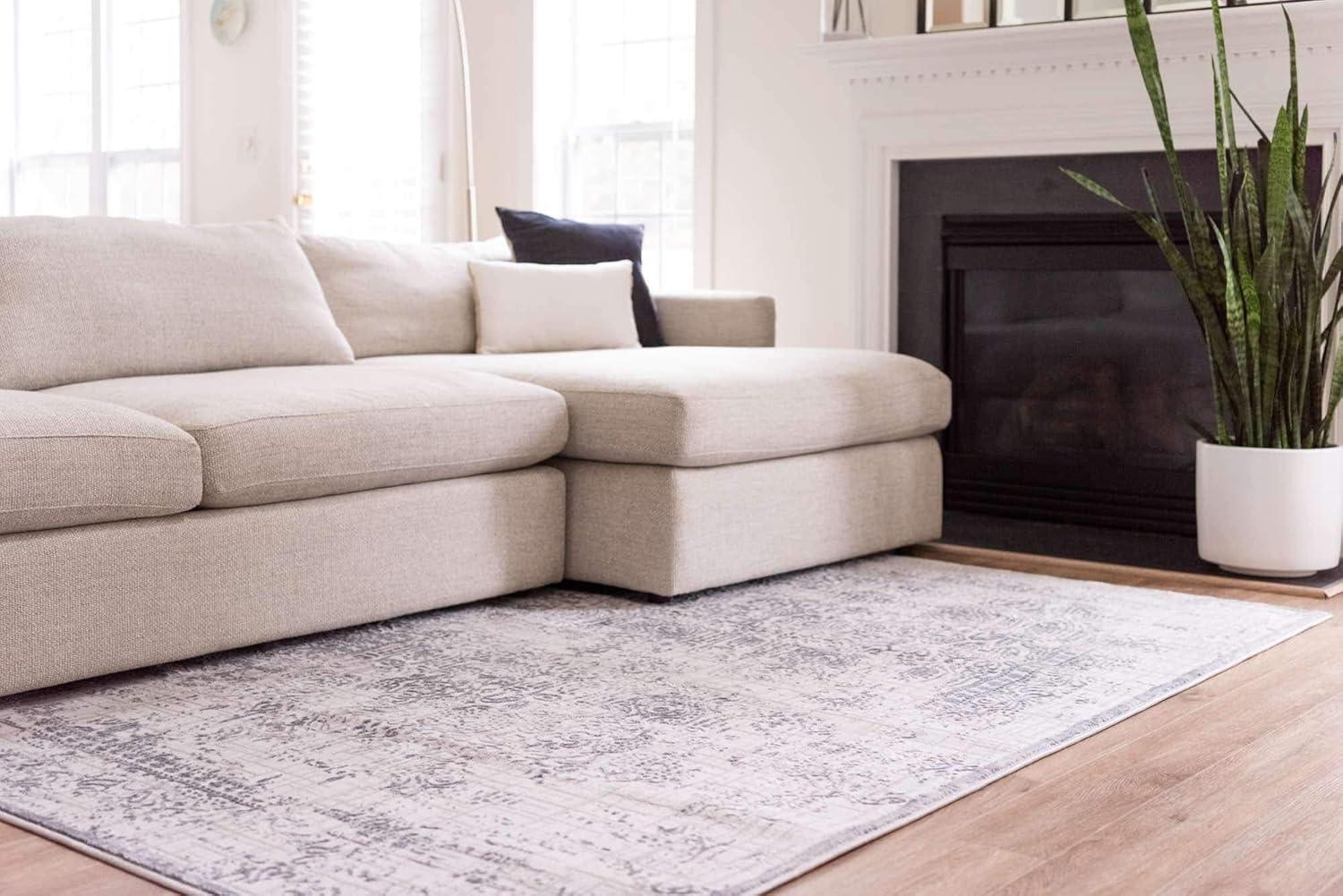 Unique Loom Aberdeen Collection Area Rug - Stanhope (5' 1" x 8' Rectangle Gray/Beige)