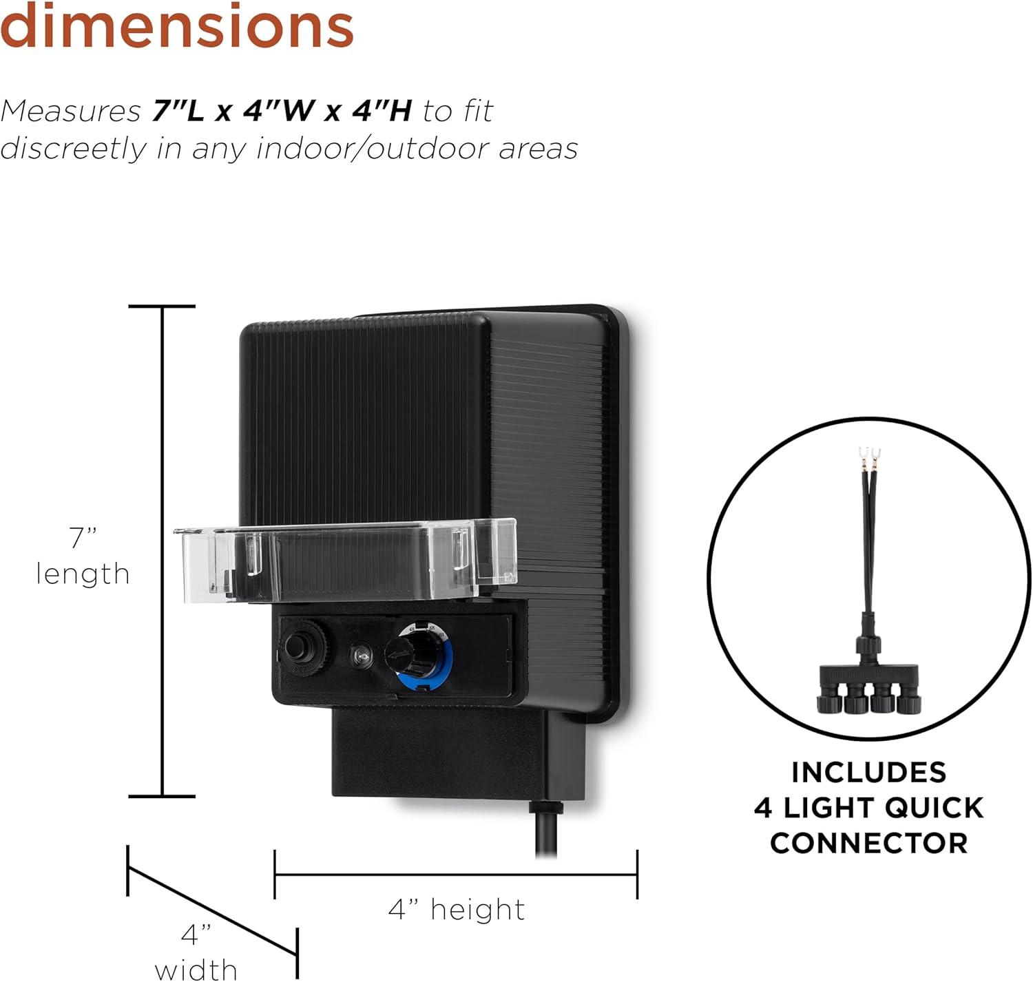 100 Watt Black Outdoor Transformer with Photo Cell and Timer