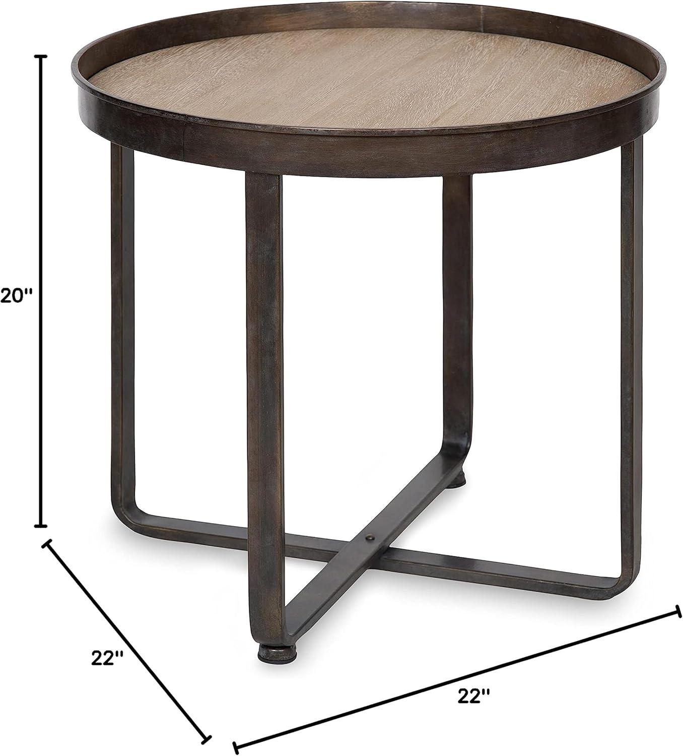 Kate and Laurel Zabel Round Metal End Table