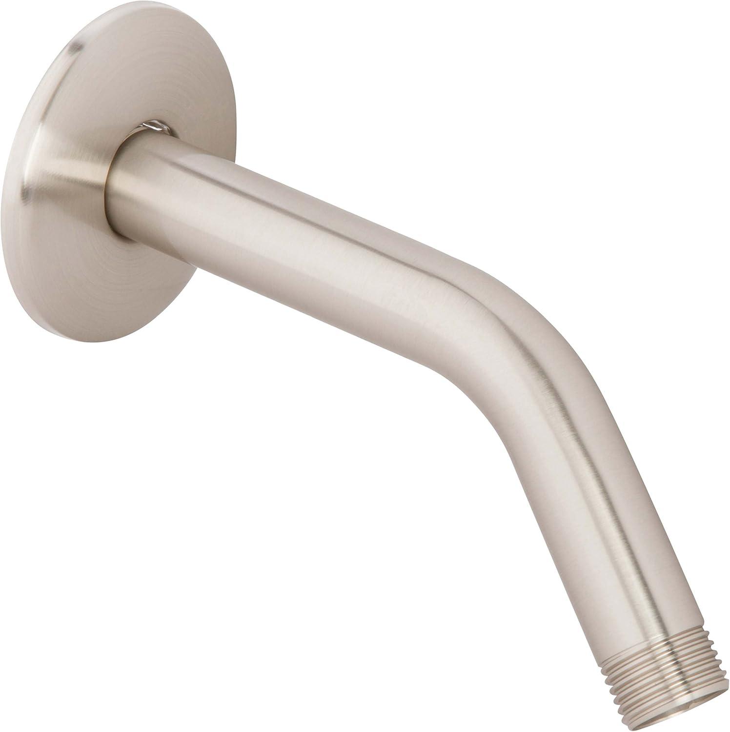 6-Inch Brushed Nickel Wall-Mounted Shower Arm and Flange