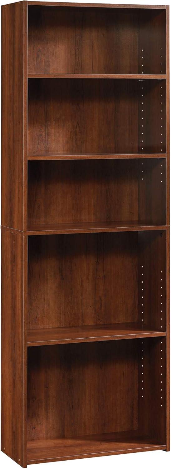 Brook Cherry Adjustable 5-Shelf Wooden Bookcase