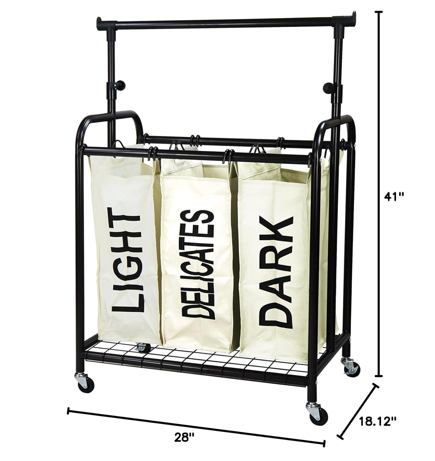 Rebrilliant Metal Rolling Laundry Sorter with Handles