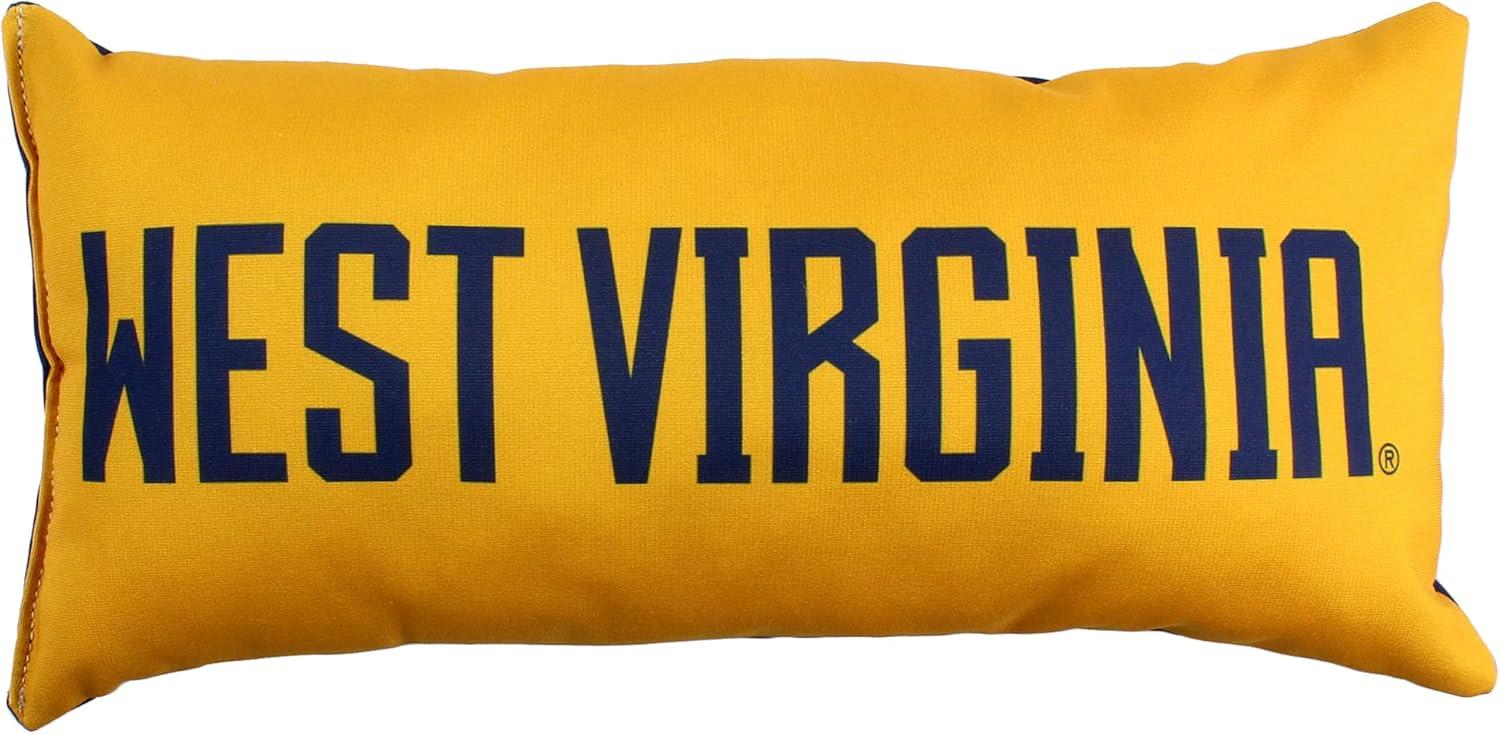 College Covers Solid Color Bolster Travel Pillow, 1 Count (Pack of 1), West Virginia Mountaineers