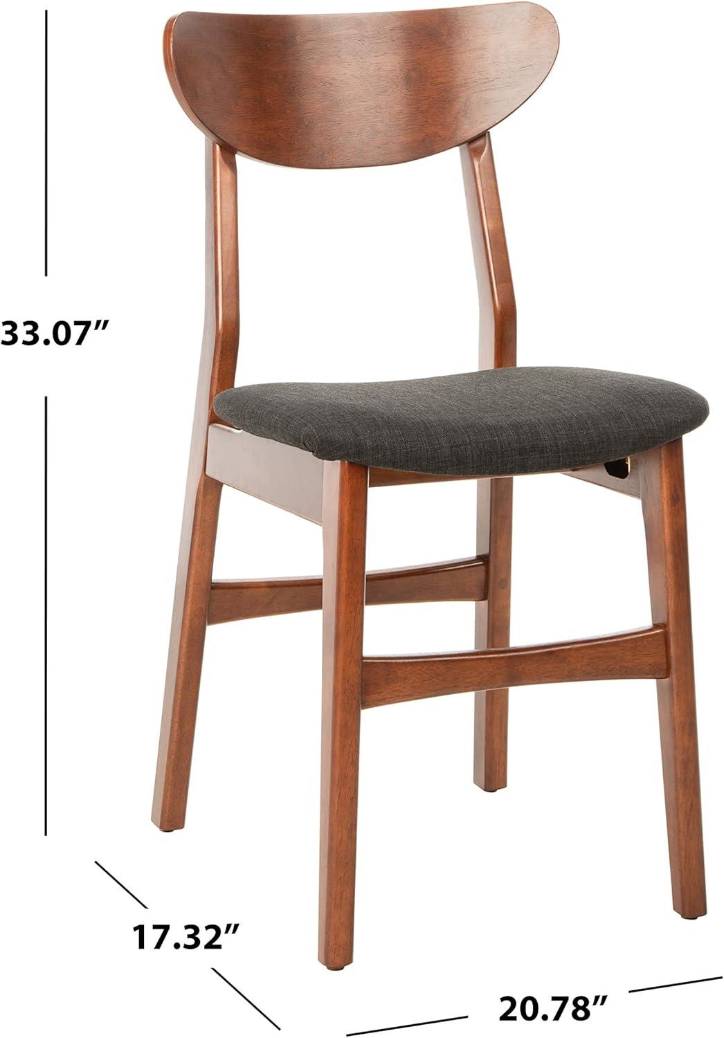 Lucca Retro Dining Chair (Set of 2) - DCH1001 - Walnut/Black - Safavieh