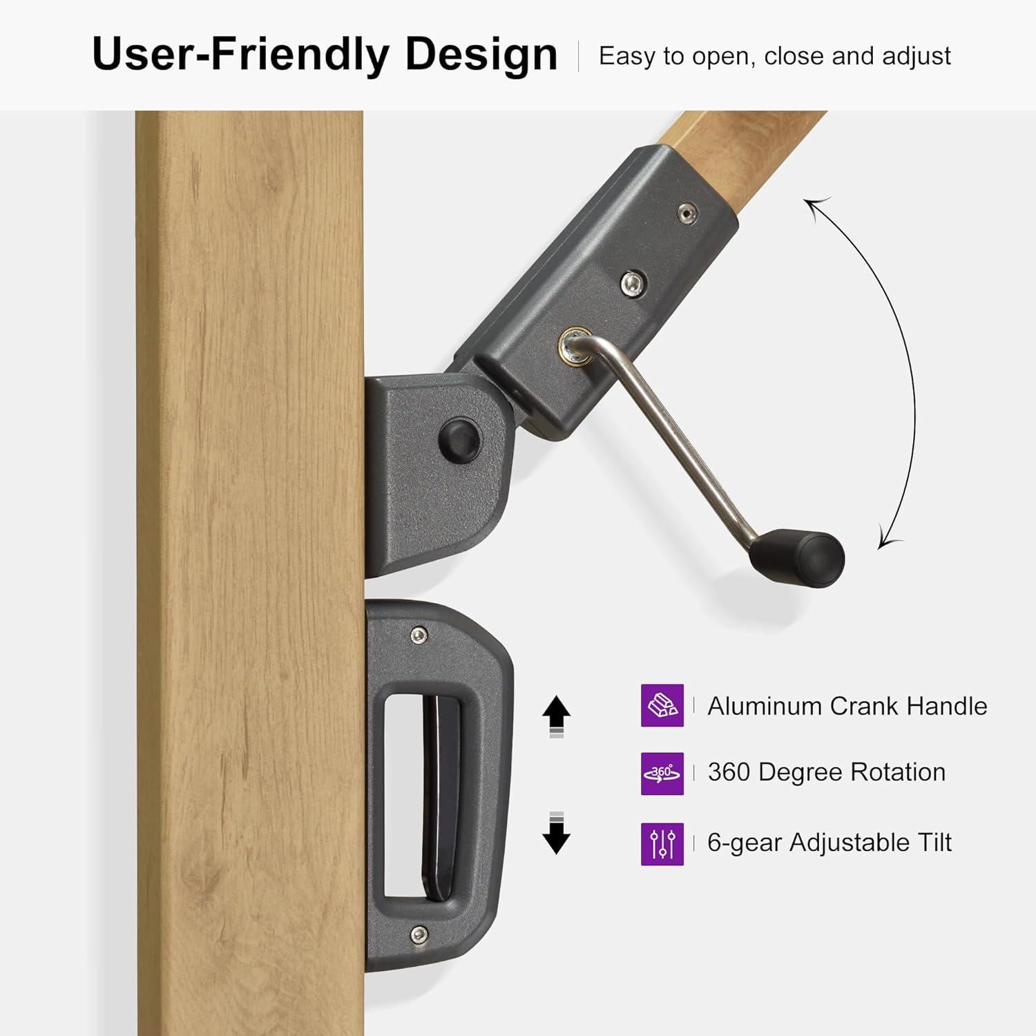 PURPLE LEAF 10FT Patio Umbrella Square Cantilever Umbrella Teak Finished Aluminum Frame Large Windproof Offset Outdoor Sun Umbrellas for Beach Pool Deck, Grey