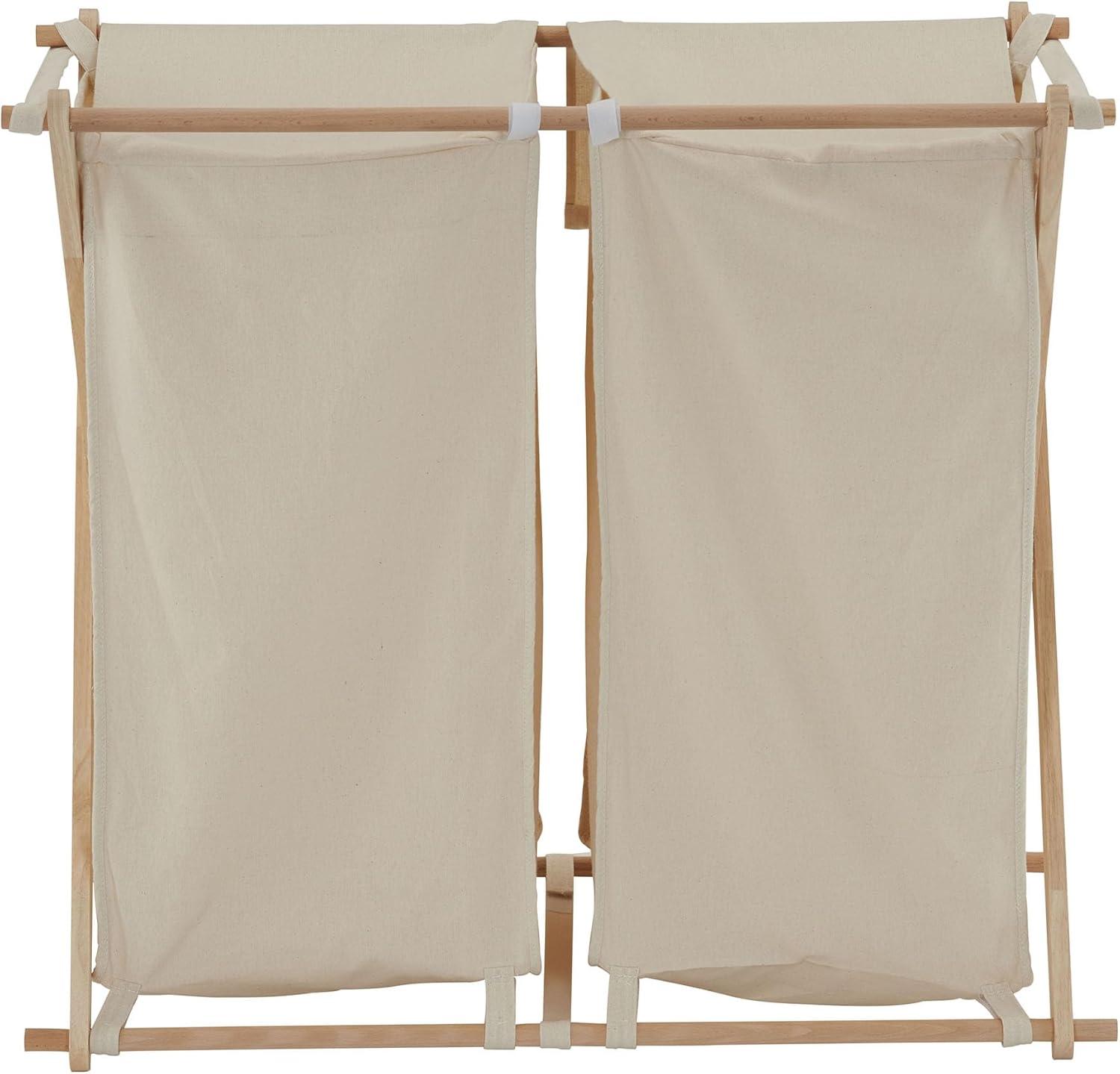 X-Frame Bamboo Hamper, Washable Liner and Bamboo Frame, Natural