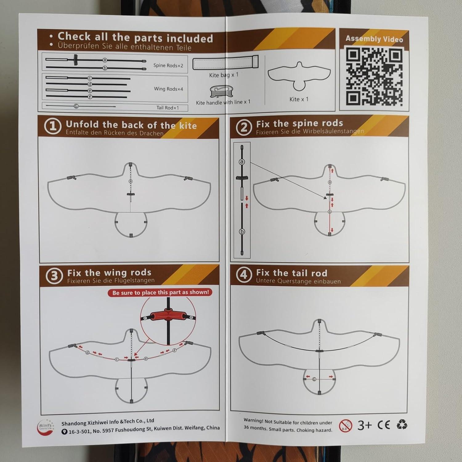 Mint s Colorful Life Eagle Kite for Kids Adults with 60 Wingspan