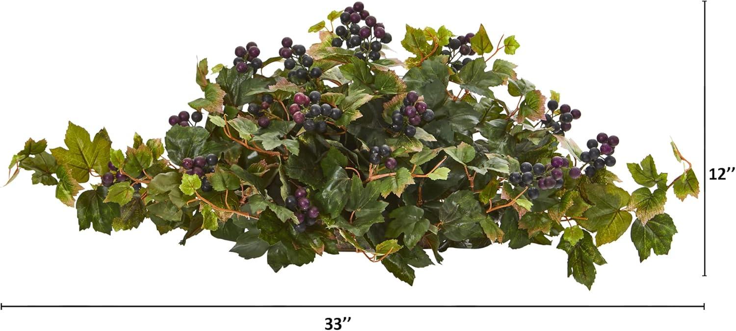 Nearly Natural 33-in Grape Leaf Artificial Ledge Plant