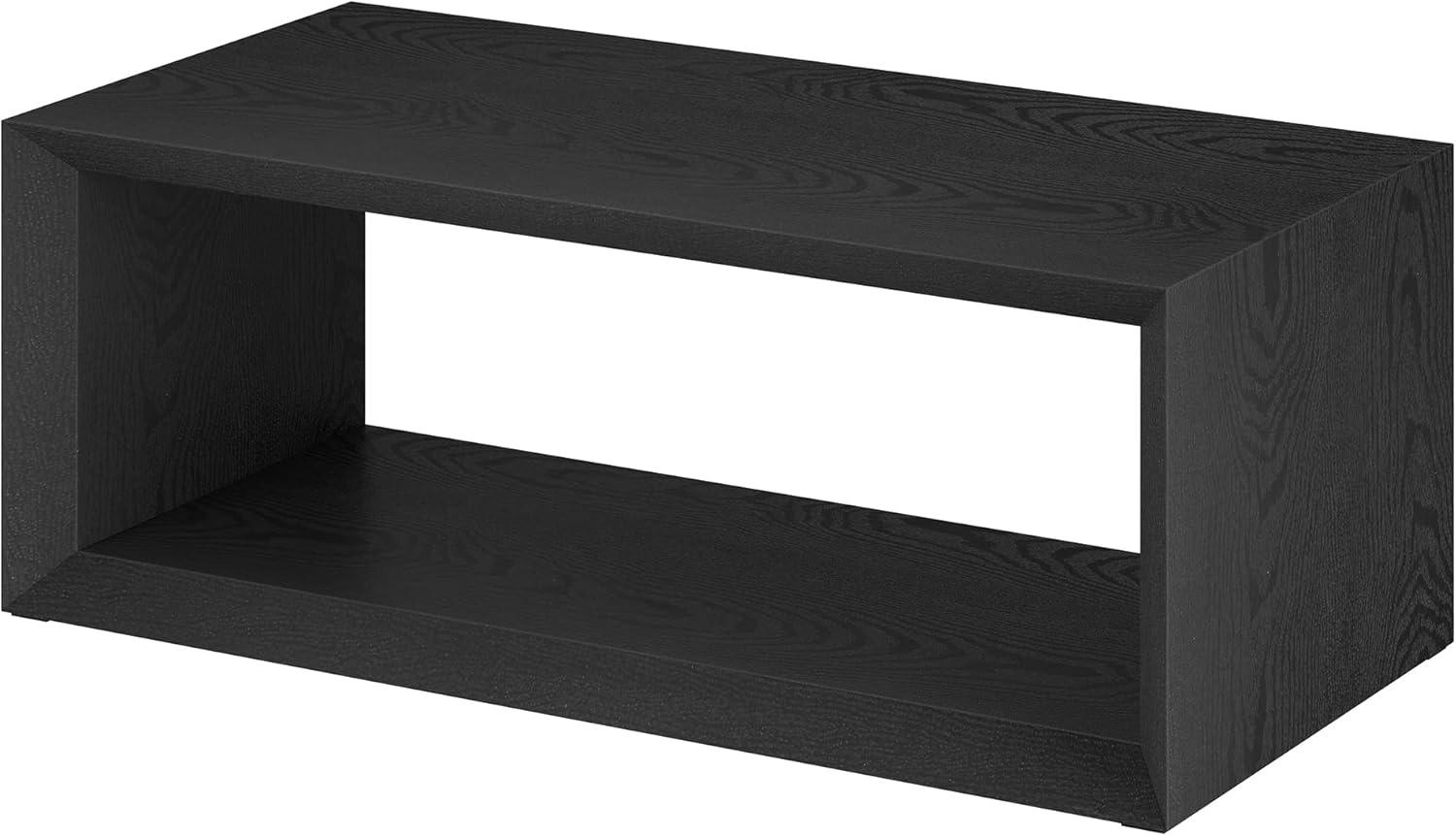 Evelyn&Zoe Osmond Easy Assembly Medium Density Fiberboard Coffee Table, Black Grain