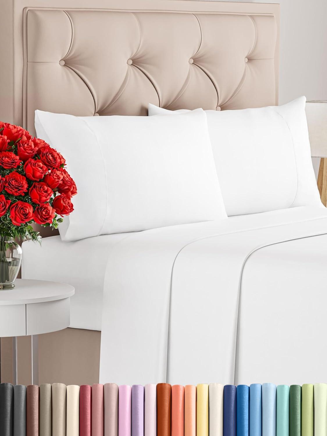 CGK Linens 4 Piece 100% Cotton 400 Thread Count Hotel Quality Bed Sheet Set