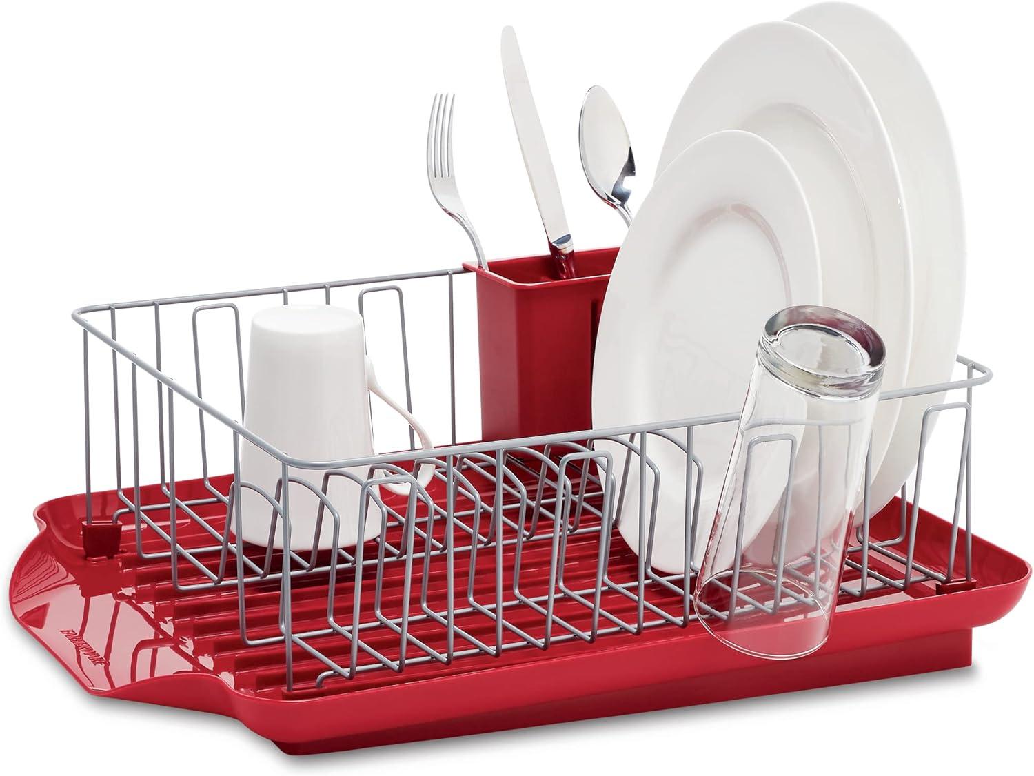 Farberware Professional 3-piece Dish Rack Set in Red