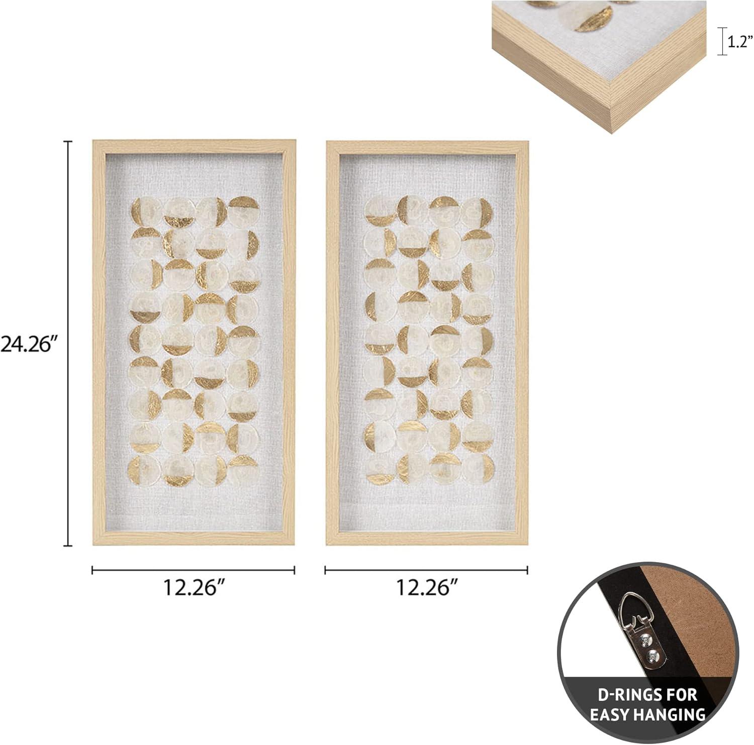 Aurelian Emblem 2-Piece Capiz Shell Shadowbox Set - Natural/Gold