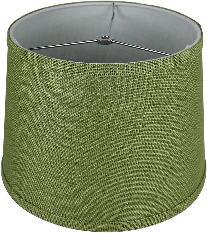 Urbanest French Drum Burlap Lampshade, 10"x12"x8.5", Khaki Green
