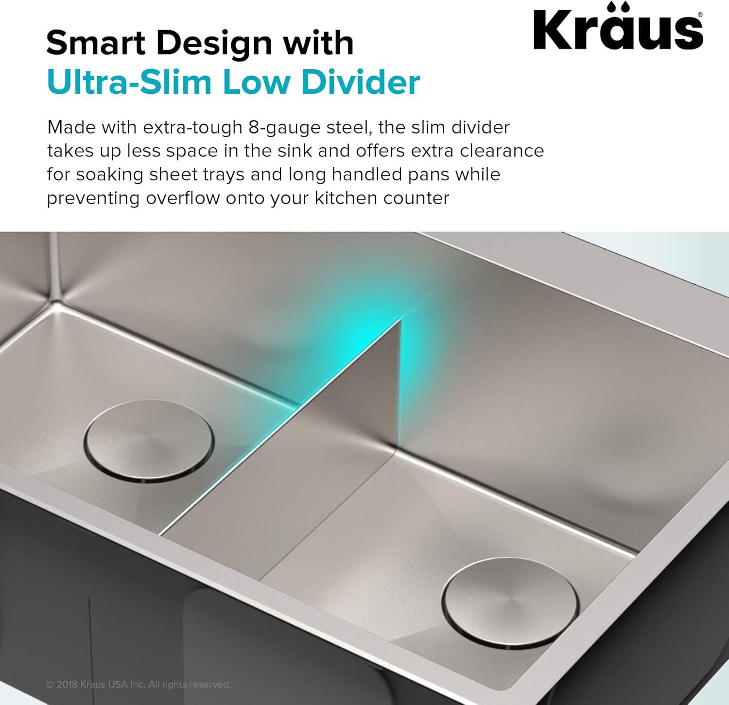 KRAUS Standart PRO Drop In 16 Gauge Bar Stainless Steel Kitchen Sink