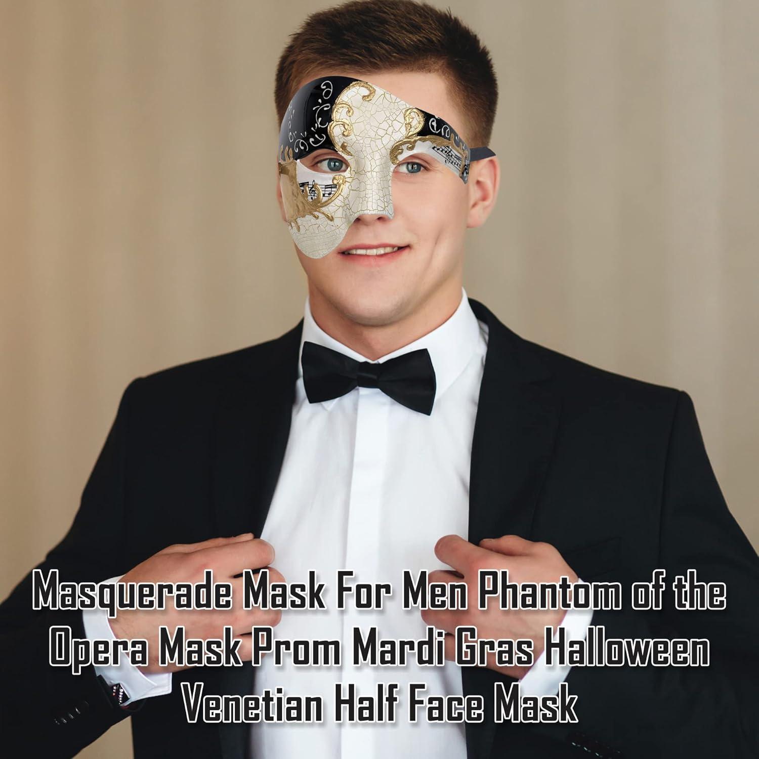 Luxury Mask Vintage Phantom of the Opera Mask ? Venetian Half Face Mask ? Costume Party, Masquerade Ball Carnival Mardi Gras