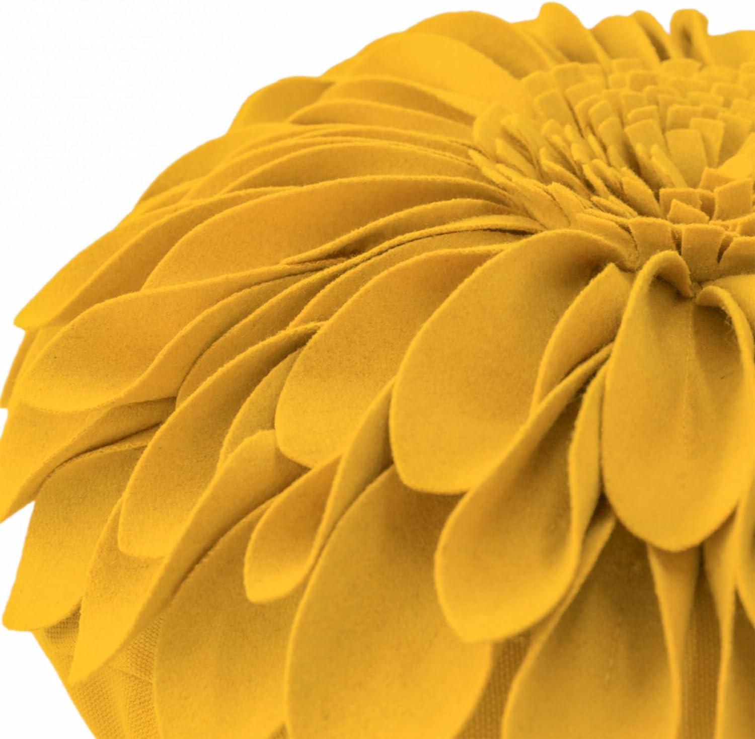 JWH Appliqued Throw Pillow 3D Sunflower Accent Pillow Cover & Insert
