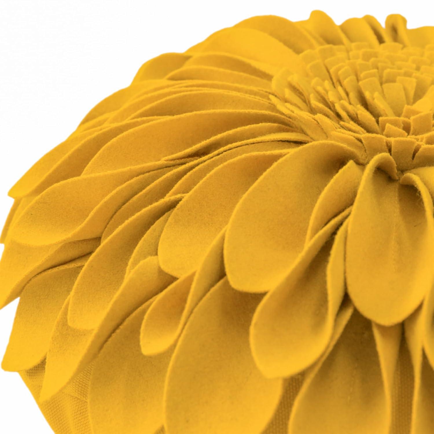 JWH Appliqued Throw Pillow 3D Sunflower Accent Pillow Cover & Insert