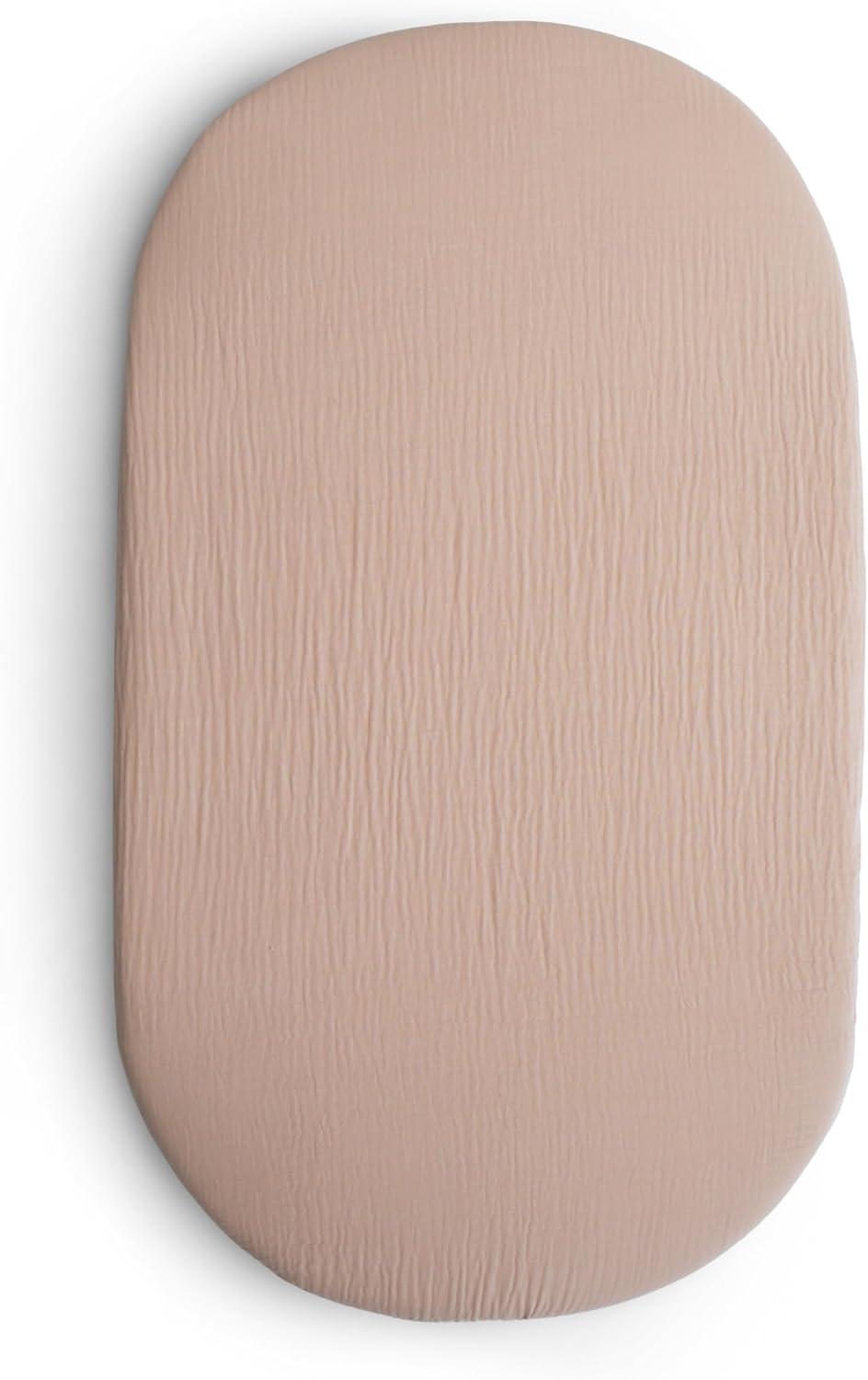 Mushie Extra Soft Muslin Bassinet Crib Sheet - Blush