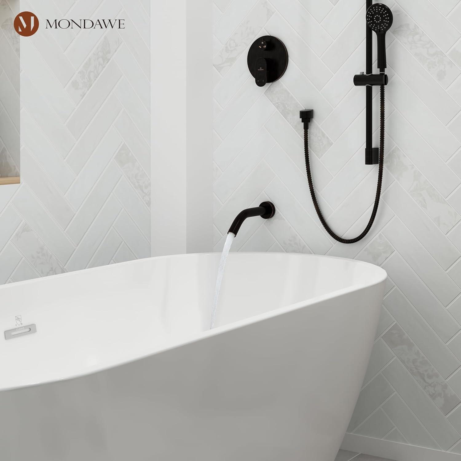 mondawe Calliope Wall Mounted 2-Function Retro Pressure-Balanced Shower System with 3 Setting Handheld MD-A3815-ORB