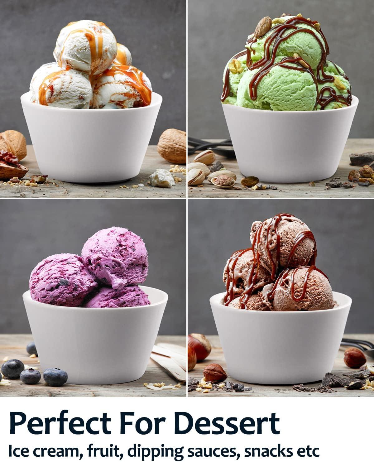 White Porcelain 8 Oz Stackable Dessert Bowls, Set of 6