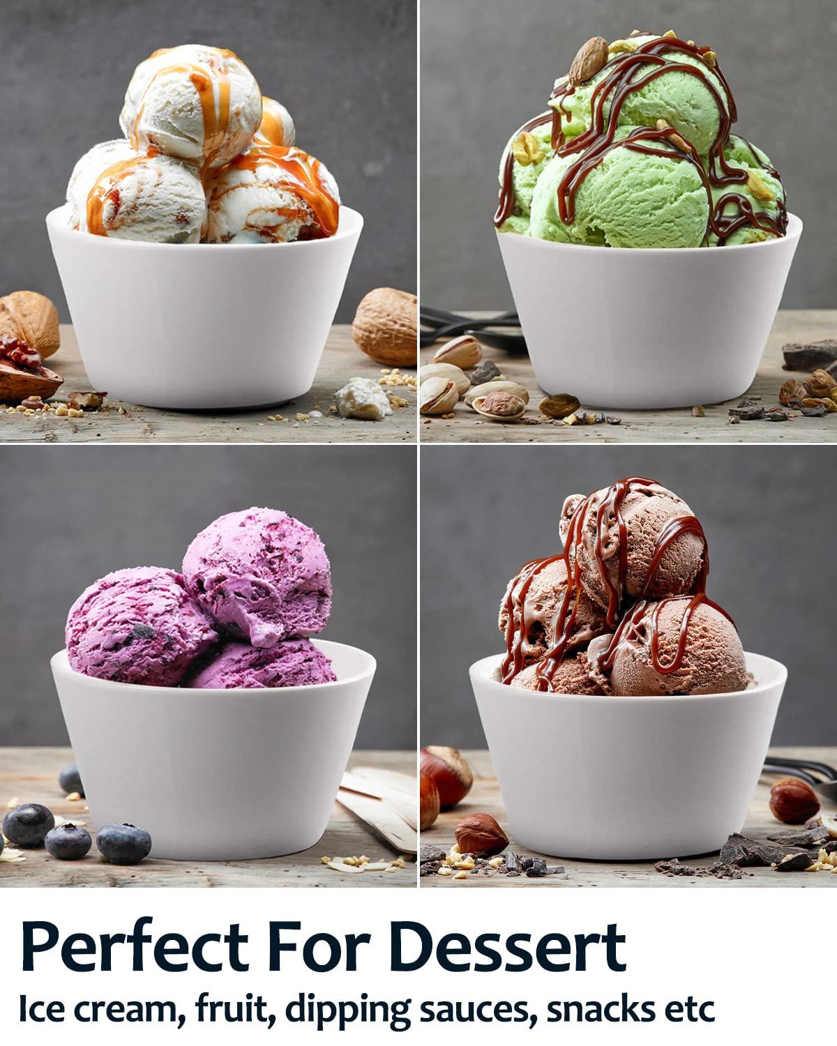 White Porcelain 8 Oz Stackable Dessert Bowls, Set of 6