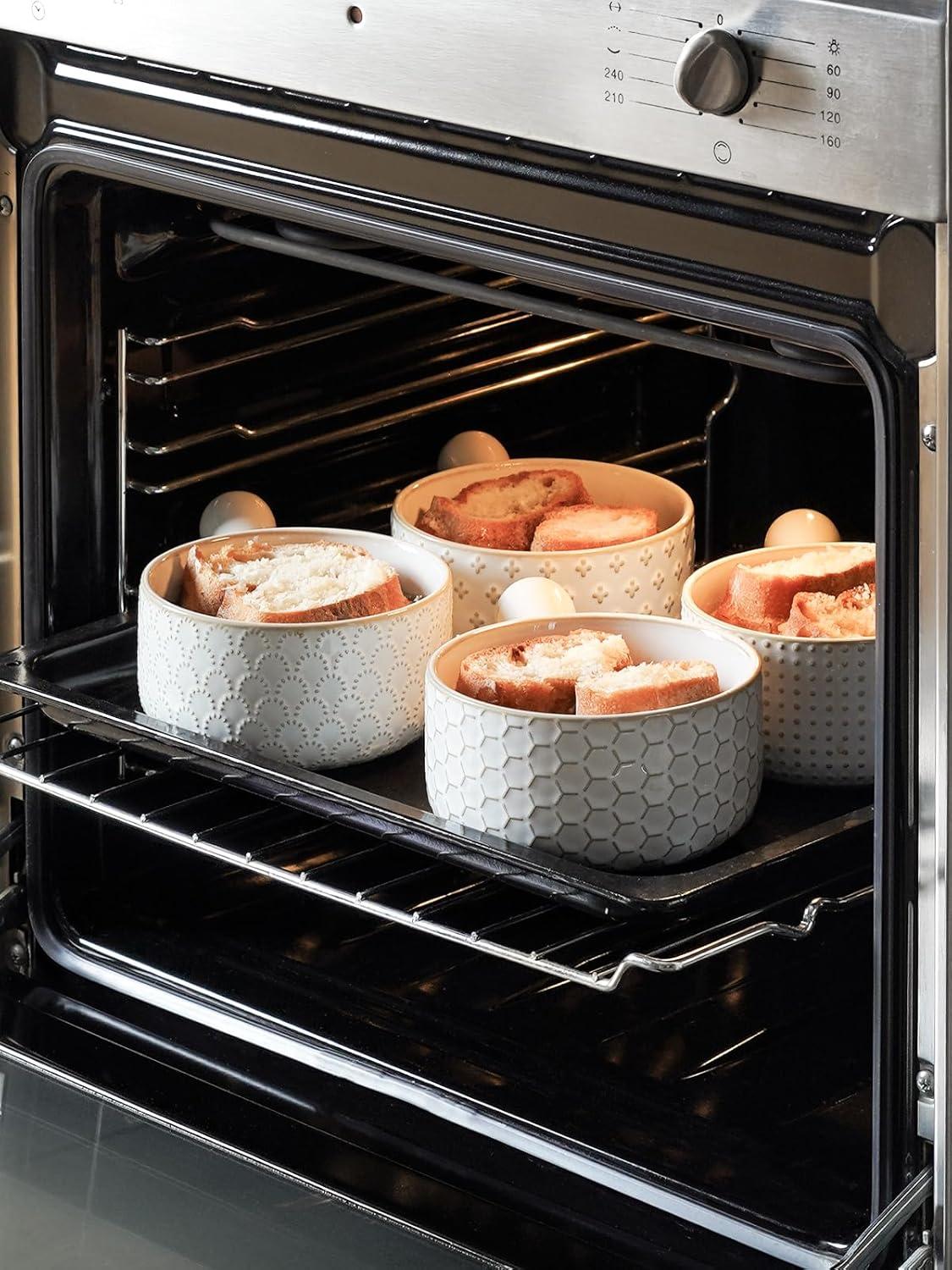 Red Barrel Studio® French Onion Soup Bowls, 18 Ounce Soup Bowls With Handles For Chili, Beef Stew, French Onion Soup Crocks Oven Safe - 5 Inch, Set Of 4, Arctic White