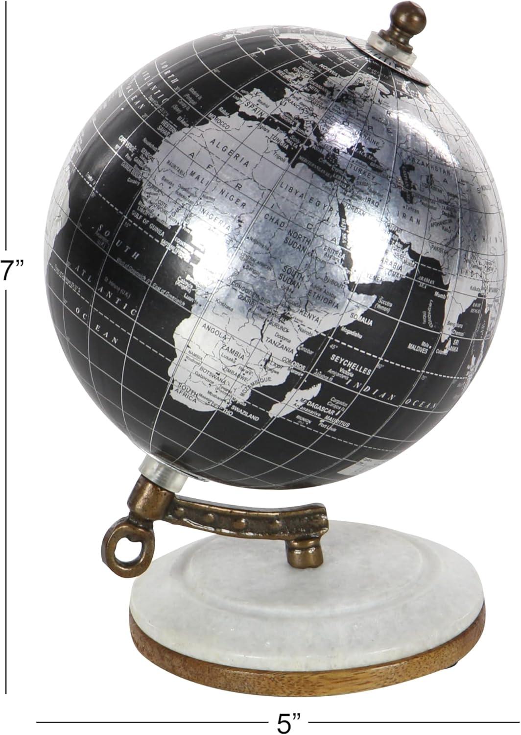 DecMode 5" Black Globe with Marble Base