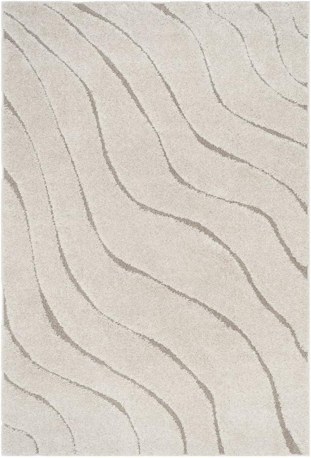 Florida Shag SG472 Power Loomed Indoor Accent Rug - Cream/Beige - 3'3"x5'3" - Safavieh