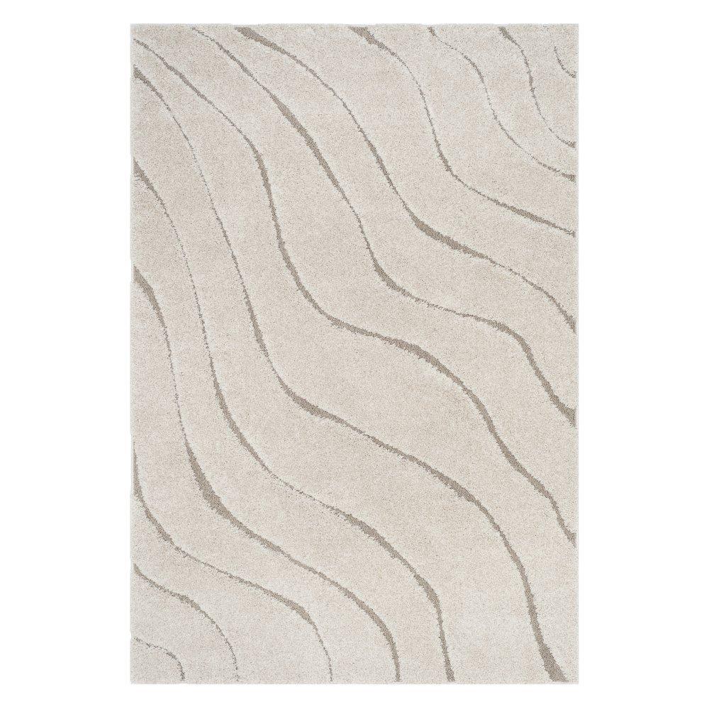 Florida Shag SG472 Power Loomed Indoor Accent Rug - Cream/Beige - 3'3"x5'3" - Safavieh