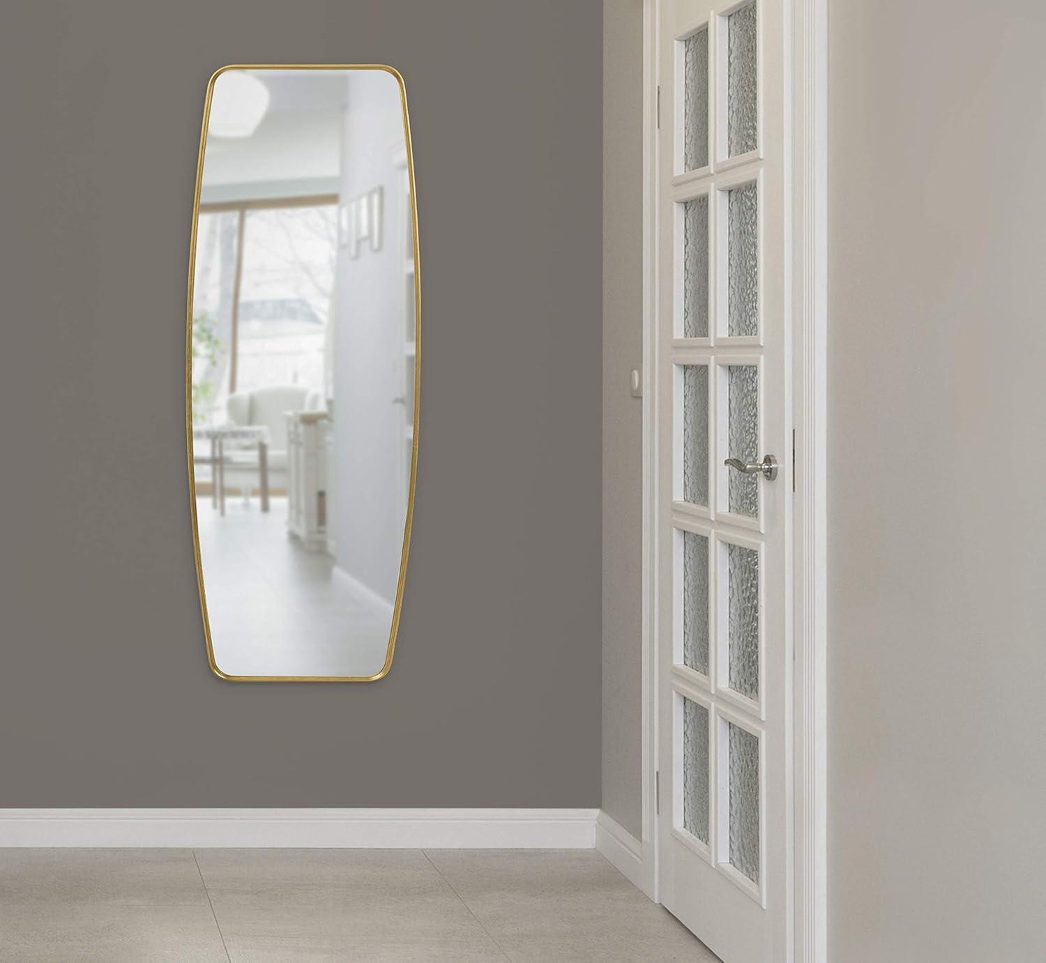 Kate & Laurel All Things Decor 18" x 48" Caskill Full Length Wall Mirror Gold : Modern Rectangle, MDF Frame, No Assembly Required