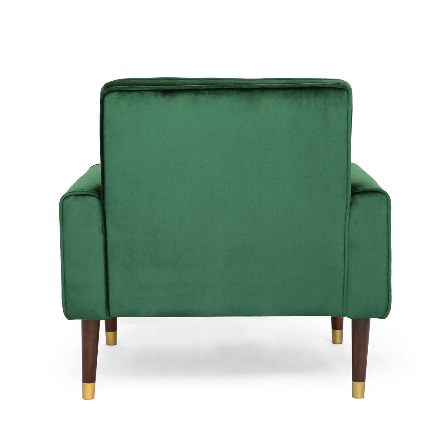 Bourchier Modern Glam Velvet Armchair Green - Christopher Knight Home: Upholstered Polyester, Plywood Frame