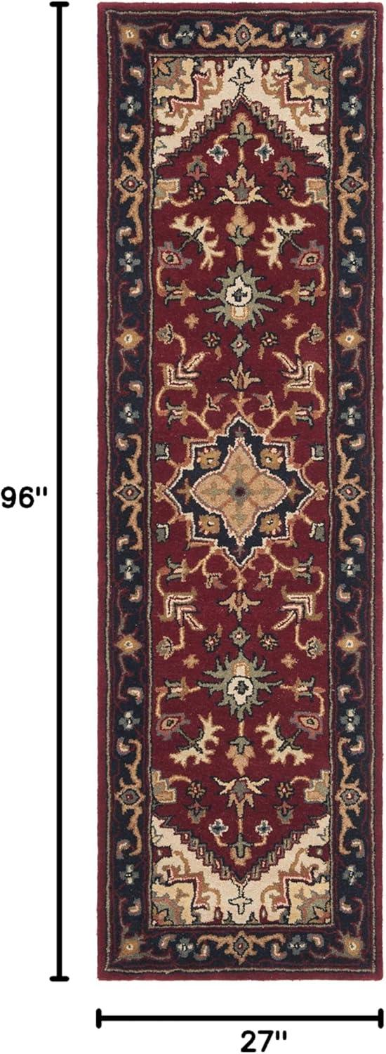 Heritage HG625 Handmade Runner Rug - 2'3"x8' - Red - Safavieh