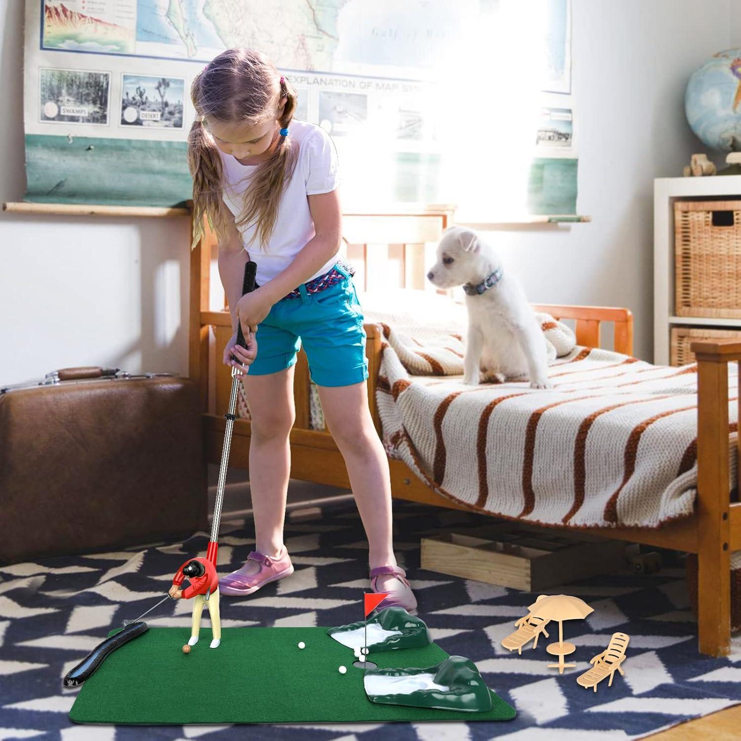 Mini Golf Games - Funny Golfer Gifts for Kids, Unique Mini Golfer On A Stick for Father's Day/Retirement Gift, Funny Games for The Whole Family, Golf Toys for 6-9 Year Old Boys & Girls