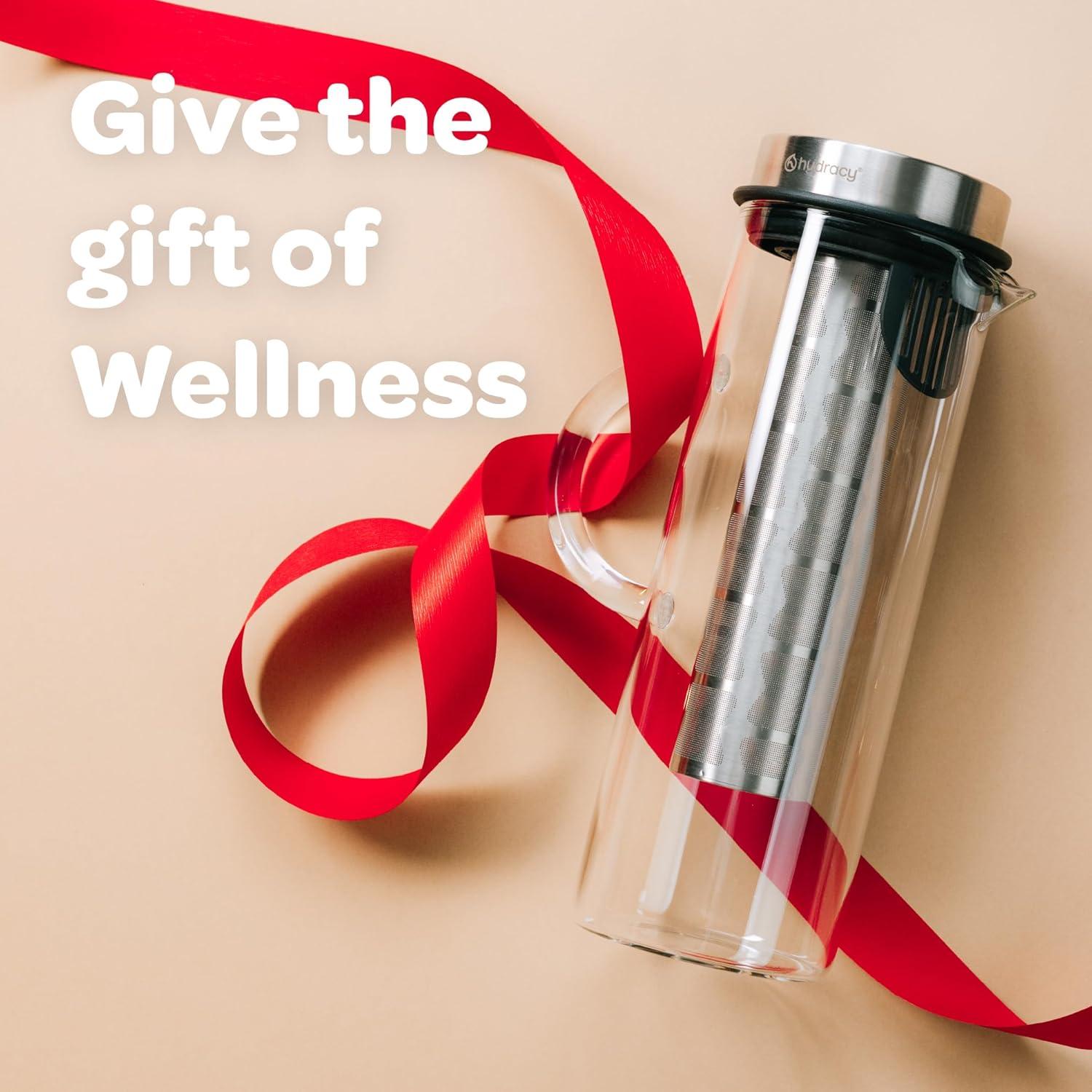 MODERN WALLS LLC B07WS8D4KF Cold Brew Coffee Maker - Large Glass Infusion Pitcher 1.6 Quarts 52Oz - Iced Coffee & Iced Tea Pitcher With Stainless Steel Lid & Fruit Infusion Tube - Perfect For Home Or Office