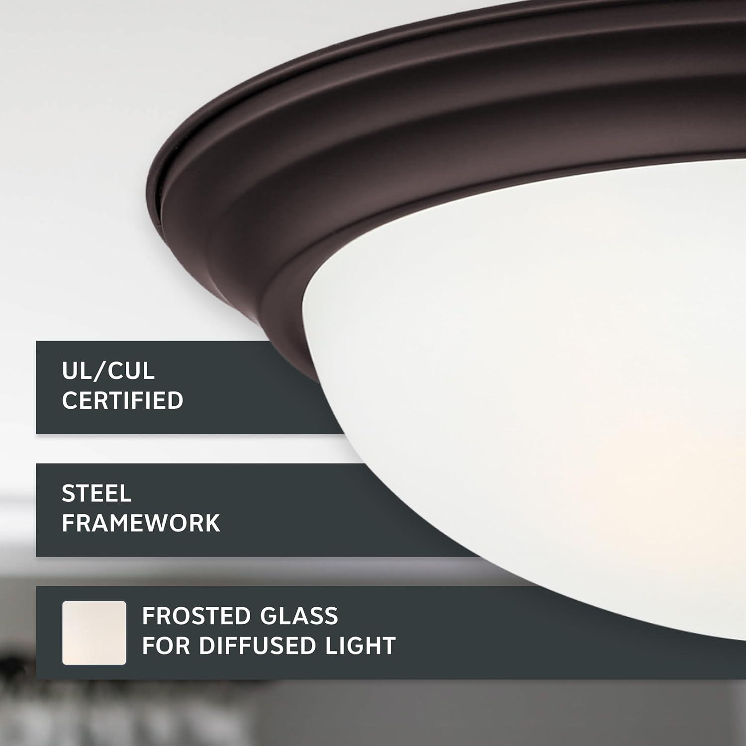 Designers Fountain 11 inch 2-Light White Flush Mount Ceiling Light, 1257S-WH-AL
