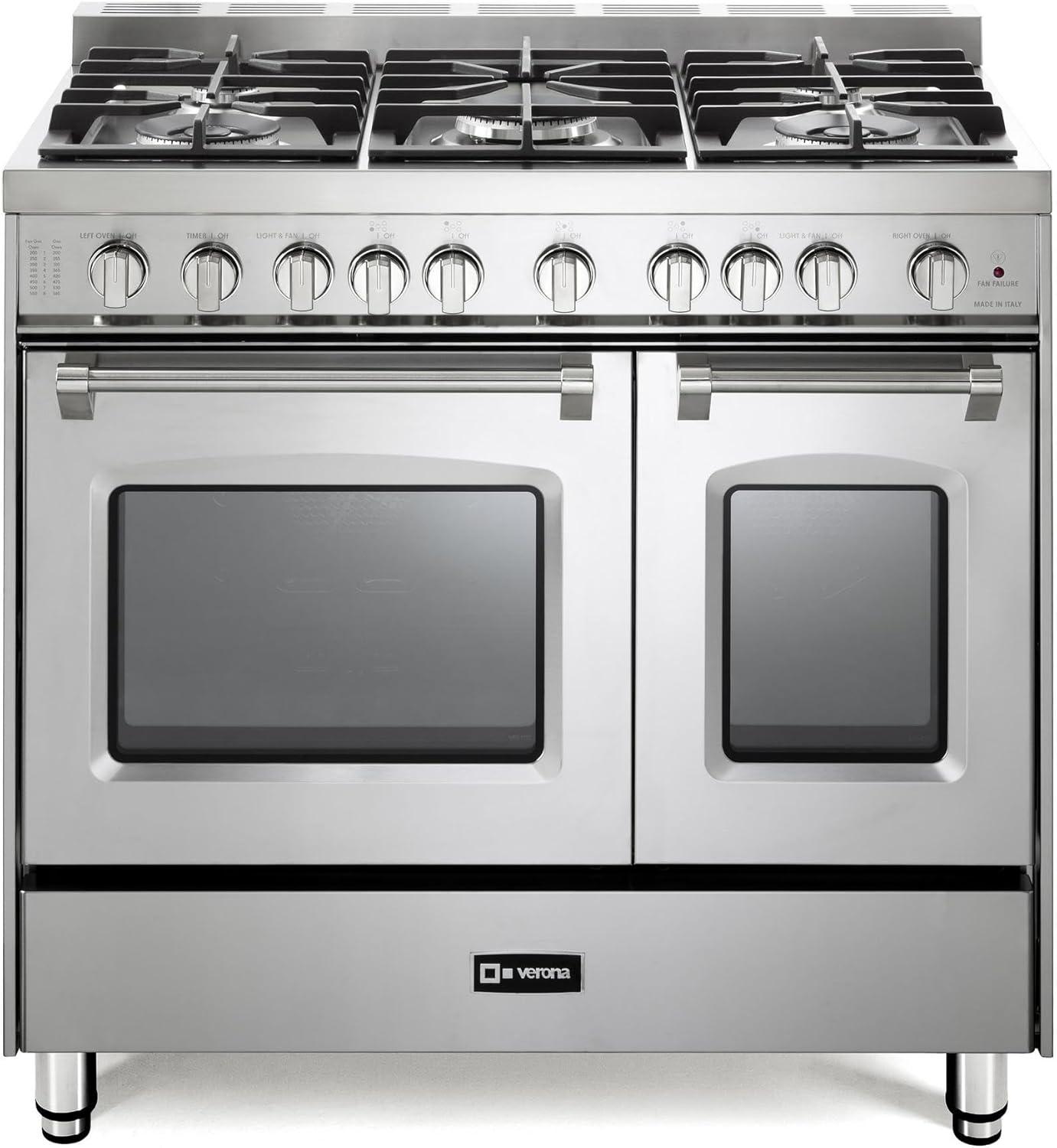 VERONA VPFSGG365DSS Stainless Steel 36" Gas Double Oven Range - Prestige Series