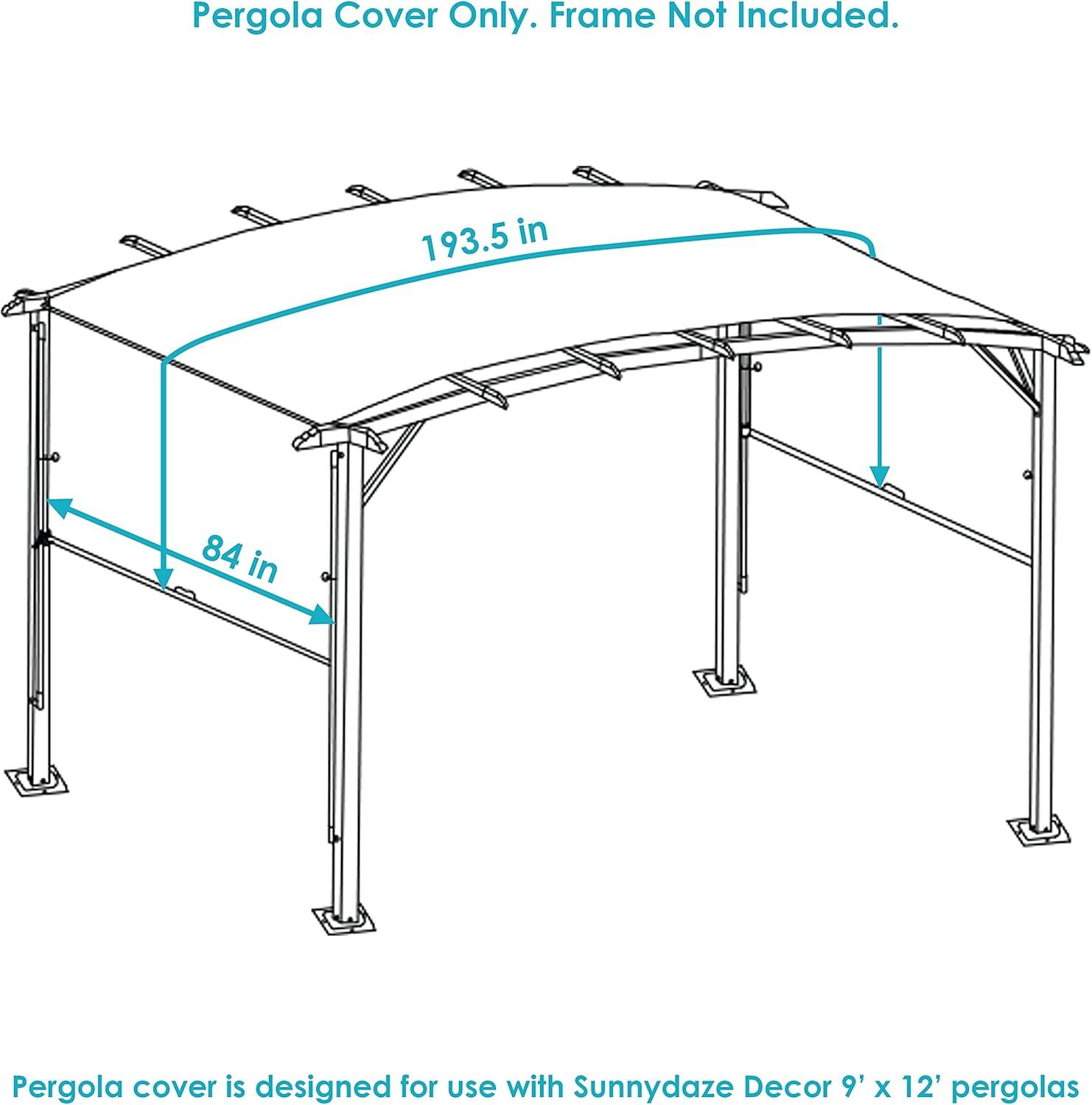 Sunnydaze 9 x 12 Polyester Retractable Pergola Canopy Shade