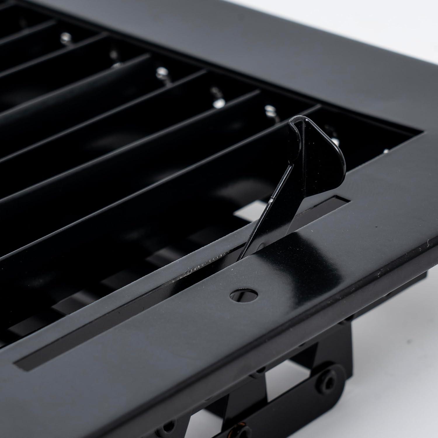 Fits 12x4 Duct Opening Steel Adjustable Air Supply Grille by Handua | Register Vent Cover Grill for Sidewall and Ceiling | Black | Outer Dimensions: 13.75" X 5.75"