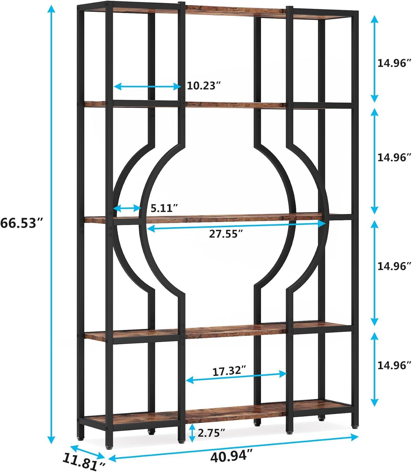 Tribesigns 5-Tier Bookshelf and Bookcase, Wooden Book Shelf with 12 Open Display Shelves