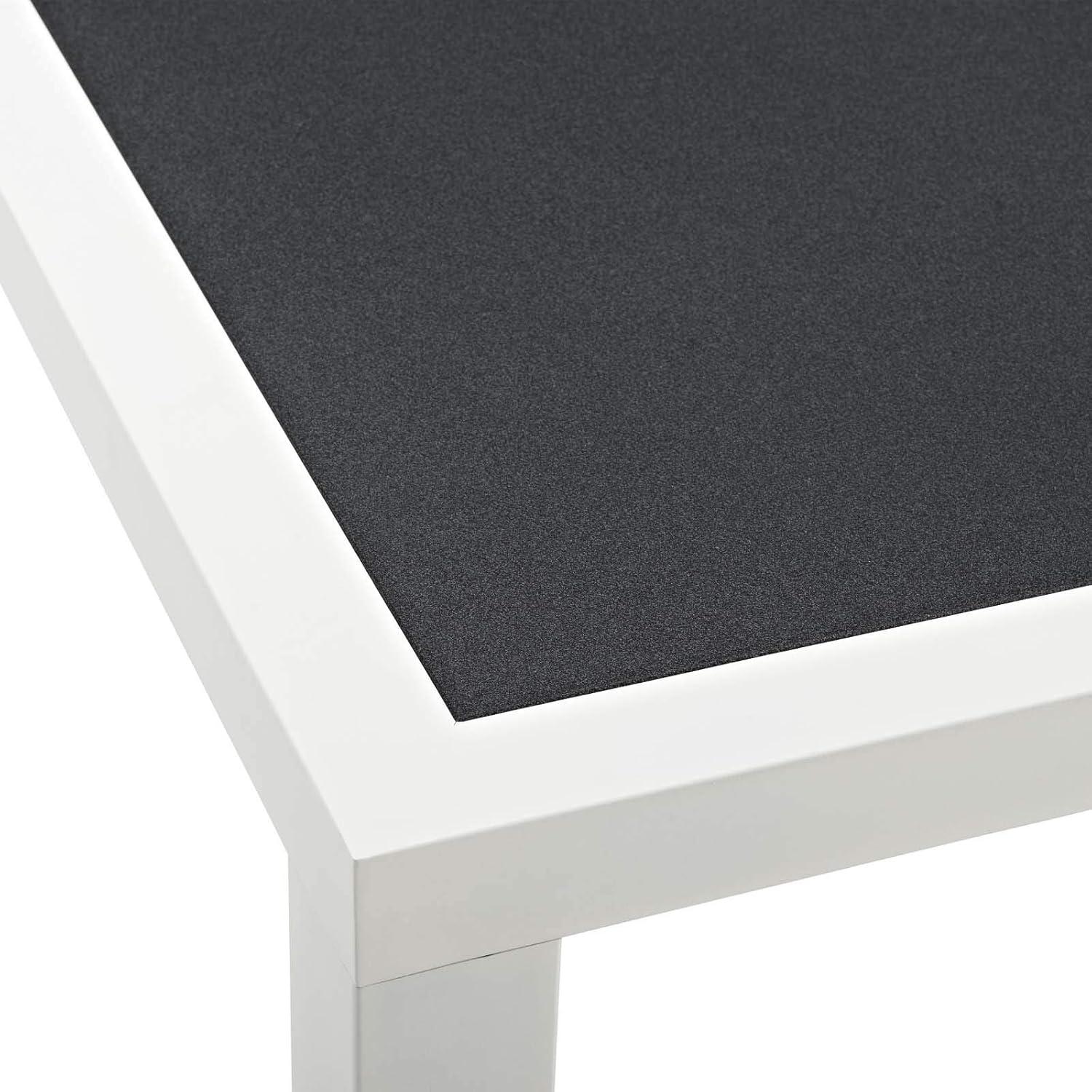Modway Stance Rectangle Aluminum Patio Dining Table in White and Gray