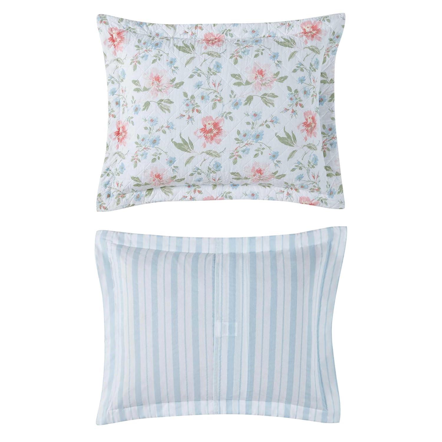 Laura Ashley Victoria Blue Standard Cotton Quilt Set