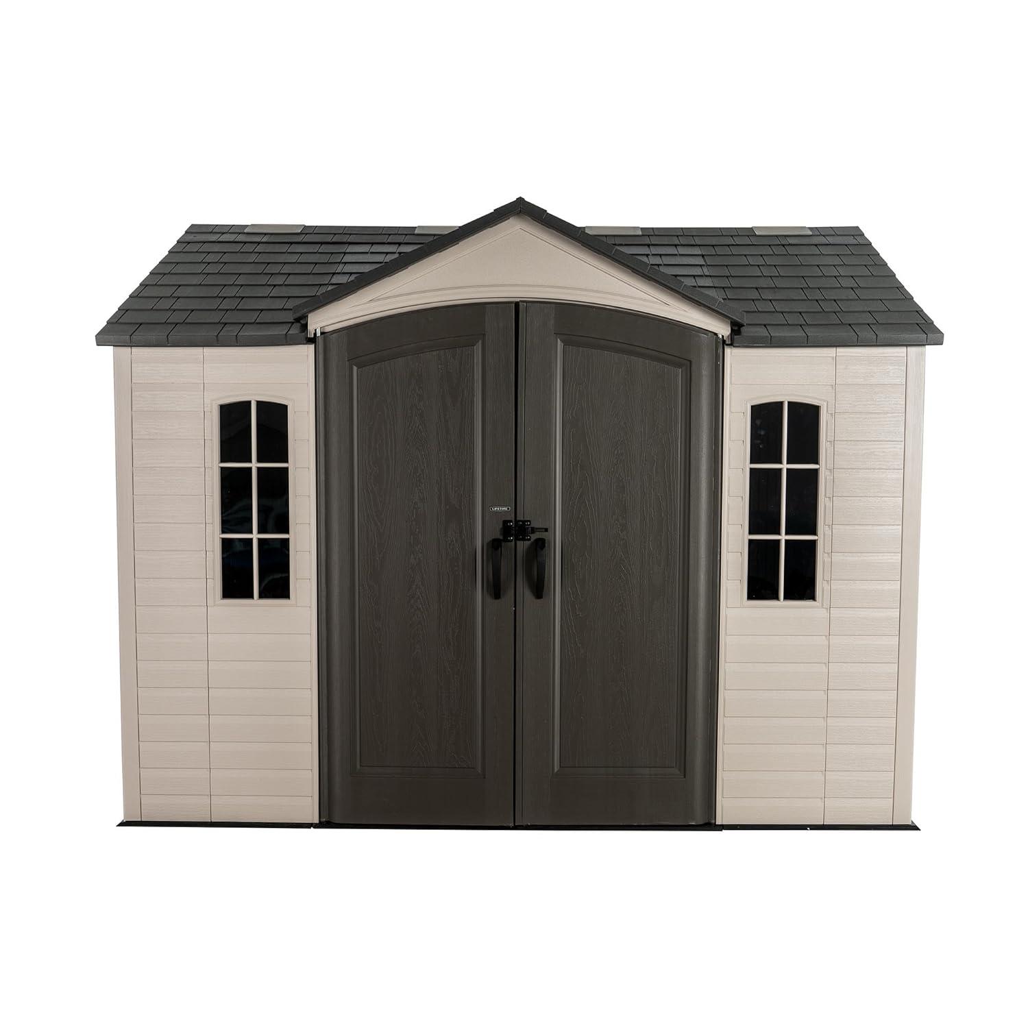 Lifetime 10 Ft. x 8 Ft. High-Density Polyethylene Outdoor Storage Shed with Steel-Reinforced Construction & Reviews | Wayfair