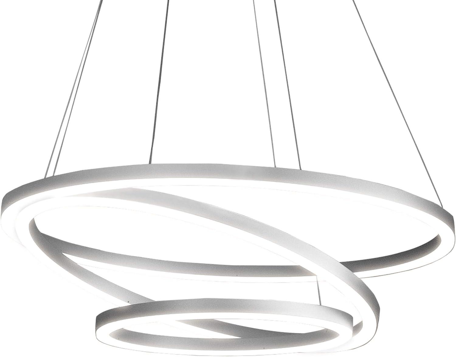 Tania Trio 32-in Integrated LED Ring Pendant Height Adjustable ETL Certified Circular Chandelier