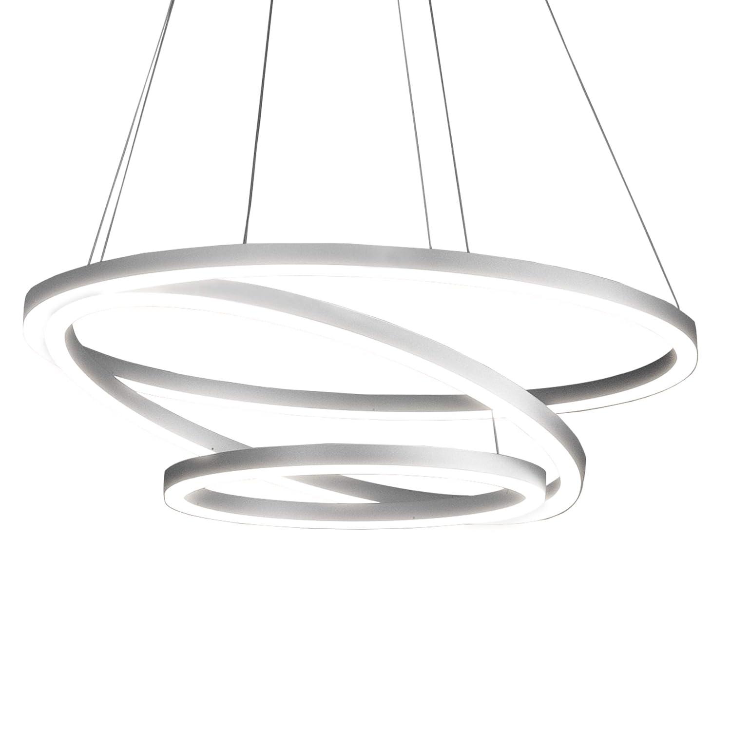 VONN Lighting Tania Trio 32-in Integrated LED Ring Pendant Height Adjustable ETL Certified Circular Chandelier