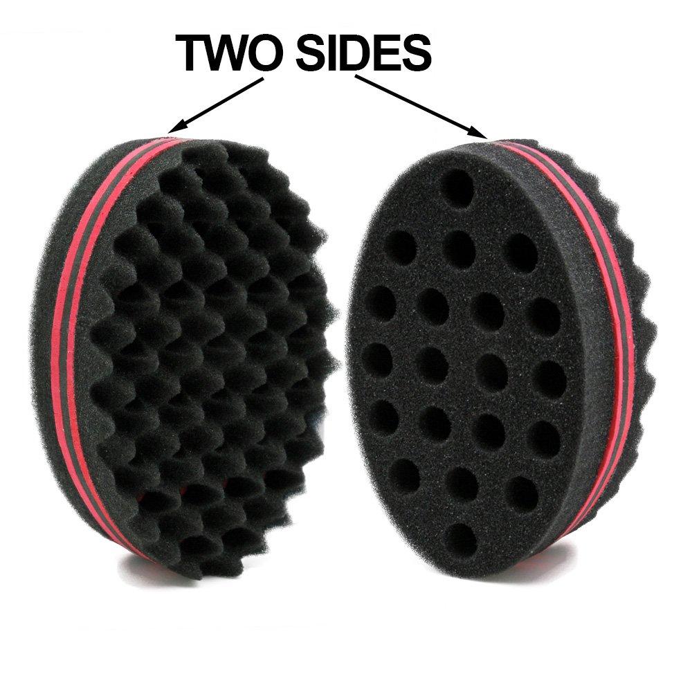 BEWAVE Big Holes Barber Hair Brush Sponge Dreads Locking Twist Afro Curl Coil Wave Hair Care Tool (2 Count)