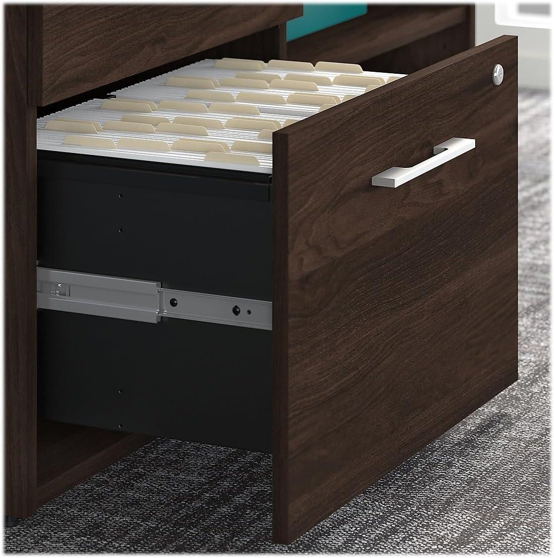 Bush Business Furniture Office 500 72W Height Adjustable Standing Desk with Storage and Bookcase