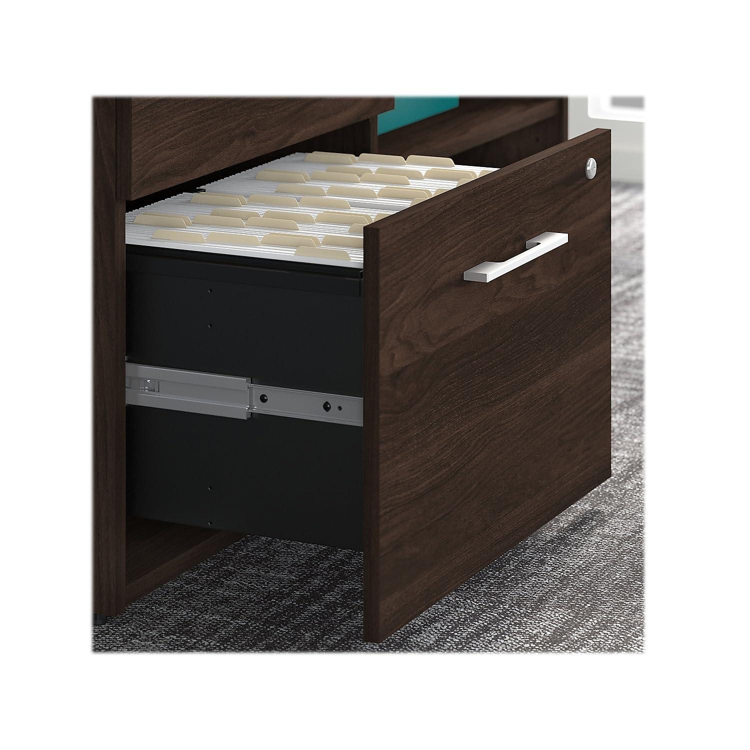 Bush Business Furniture Office 500 72W Height Adjustable Standing Desk with Storage and Bookcase